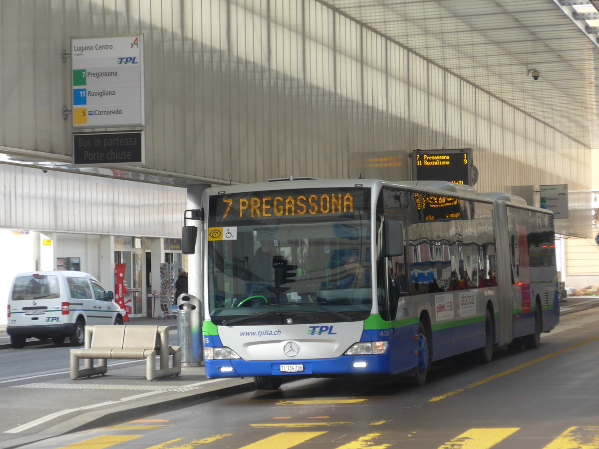 (178'308) - TPL Lugano - Nr. 436/TI 134'736 - Mercedes am 7. Februar 2017 in Lugano, Centro