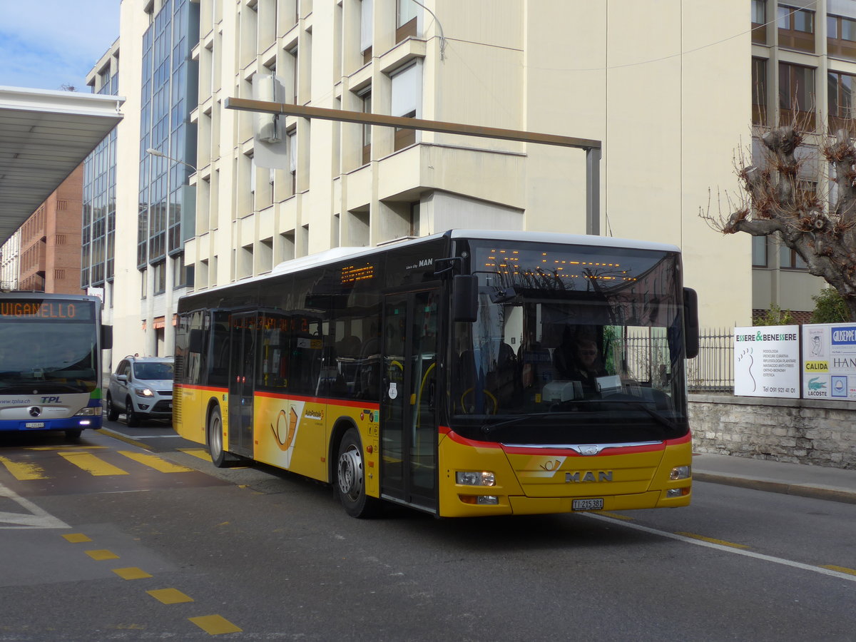 (178'318) - AutoPostale Ticino - Nr. 526/TI 215'381 - MAN am 7. Februar 2017 in Lugano, Centro