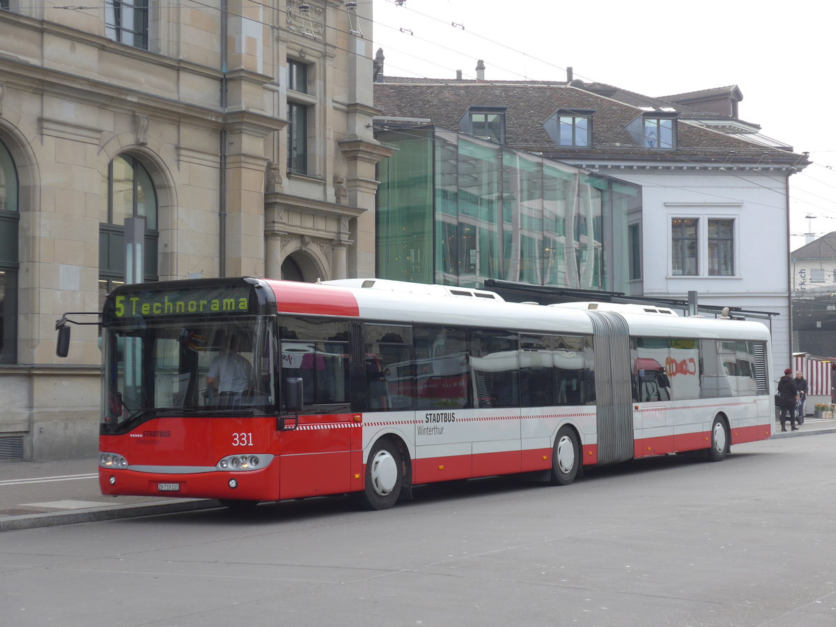 (178'467) - SW Winterthur - Nr. 331/ZH 719'331 - Solaris am 10. Februar 2017 beim Hauptbahnhof Winterthur