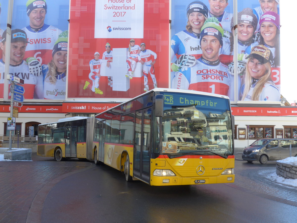 (178'596) - Aus Liechtenstein: Marxer, Mauren - FL 39'866 - Mercedes (ex Eurobus, Arbon Nr. 5) am 18. Februar 2017 in St. Moritz, Hotel Schweizerhof