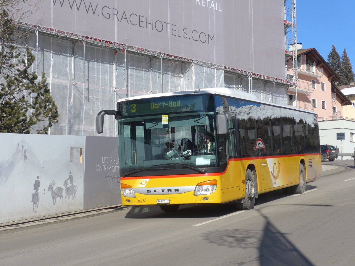 (178'640) - PostAuto Graubnden - GR 102'373 - Setra am 18. Februar 2017 beim Bahnhof St. Moritz