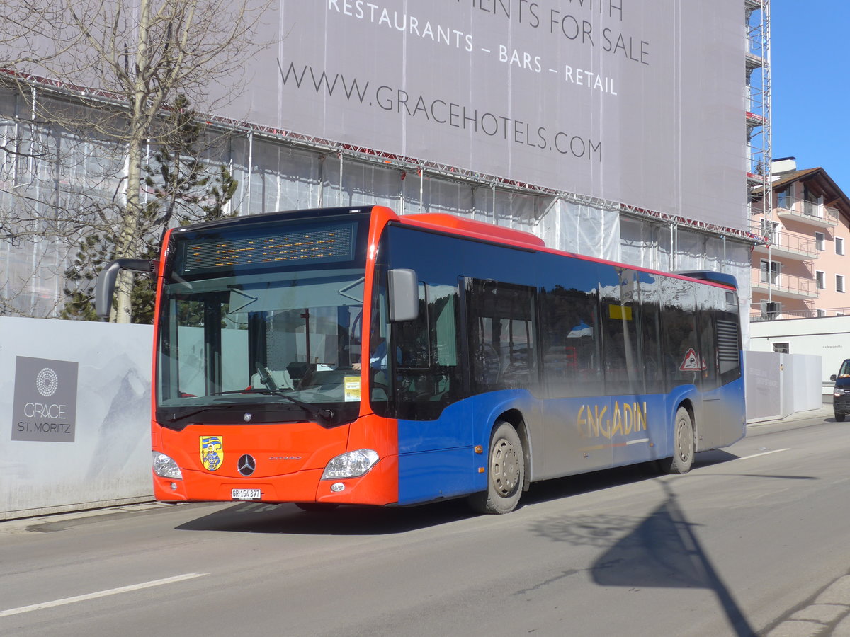 (178'642) - Chrisma, St. Moritz - GR 154'397 - Mercedes am 18. Februar 2017 beim Bahnhof St. Moritz