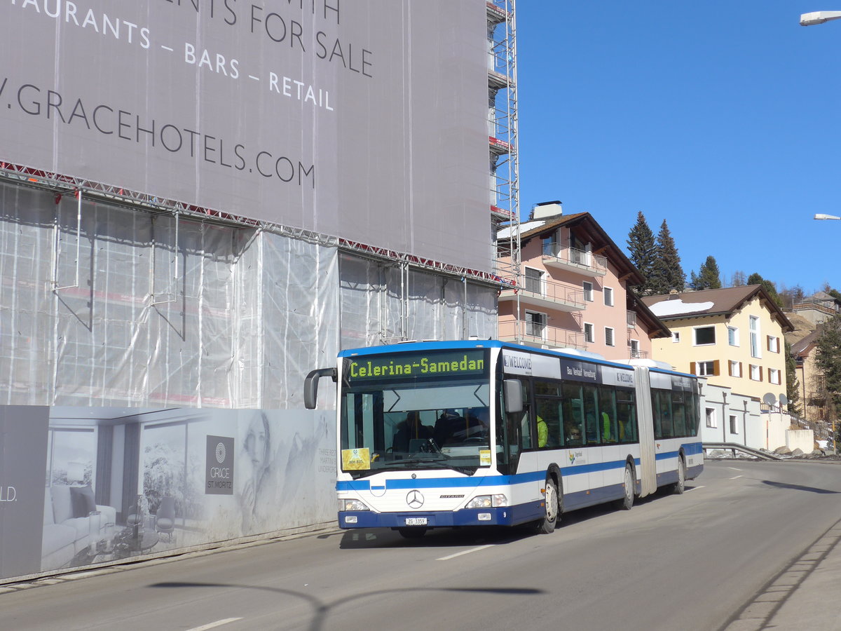 (178'643) - ZVB Zug - Nr. 9/ZG 3359 - Mercedes am 18. Februar 2017 beim Bahnhof St. Moritz