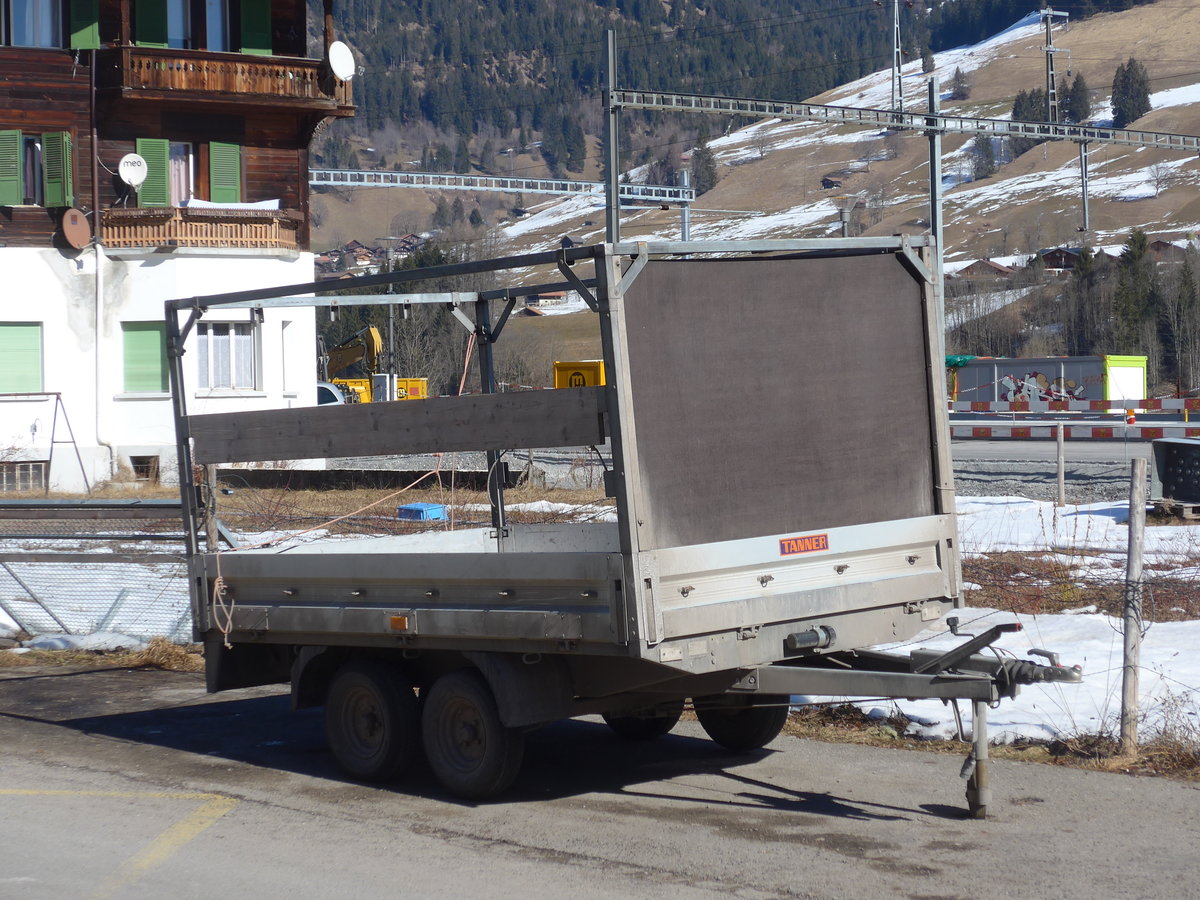 (178'651) - AFA Adelboden - Nr. 65/BE 682'046 - Humbaur Gepckanhnger am 19. Februar 2017 beim Bahnhof Zweisimmen