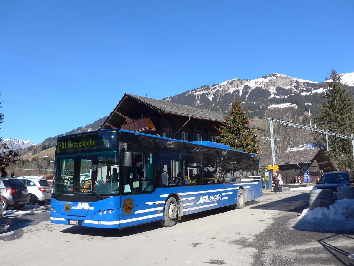 (178'662) - AFA Adelboden - Nr. 54/BE 611'056 - Neoplan (ex VBZ Zrich Nr. 243) am 19. Februar 2017 beim Bahnhof Lenk