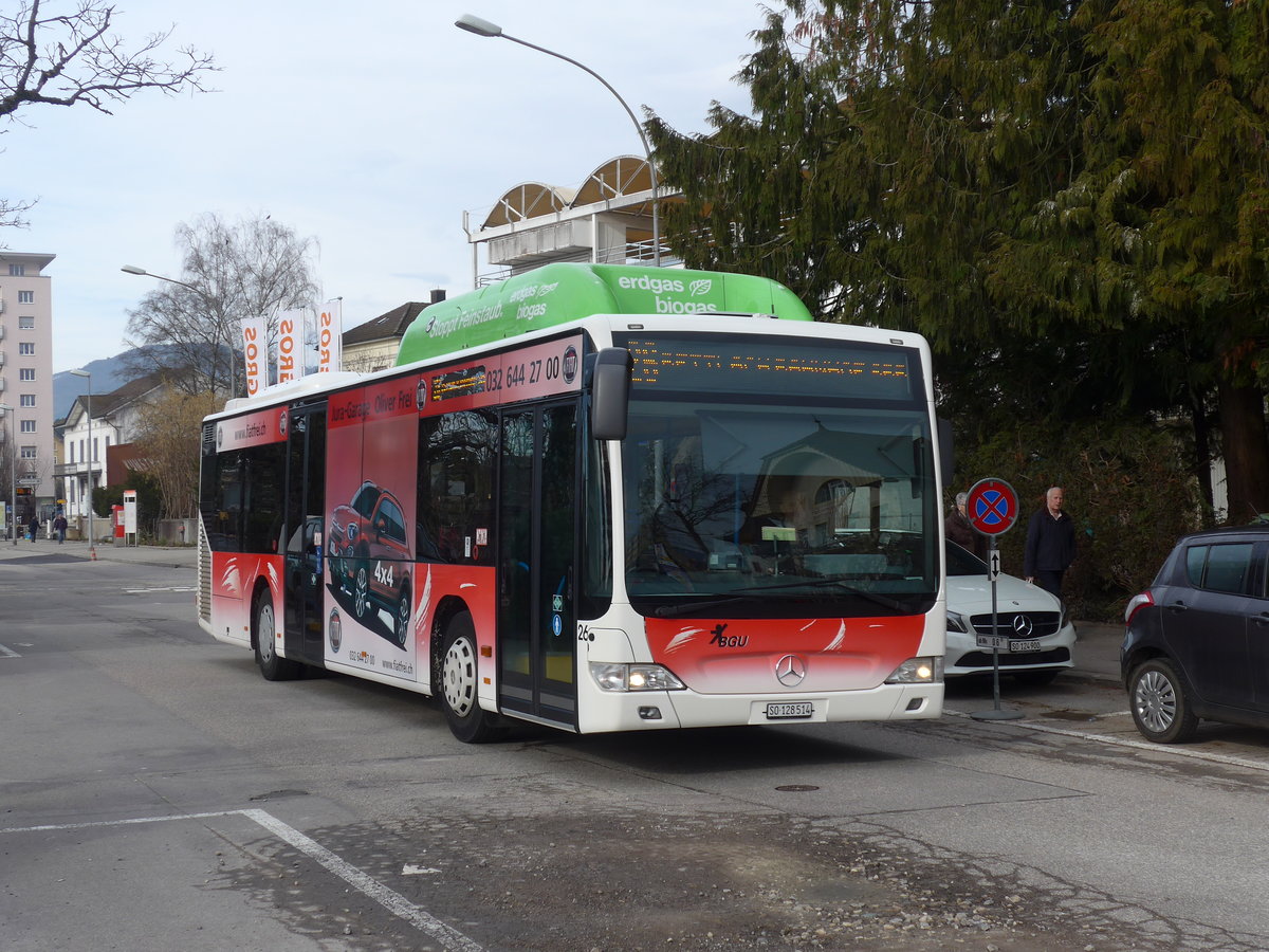 (178'786) - BGU Grenchen - Nr. 26/SO 128'514 - Mercedes am 4. Mrz 2017 beim Bahnhof Grenchen Sd