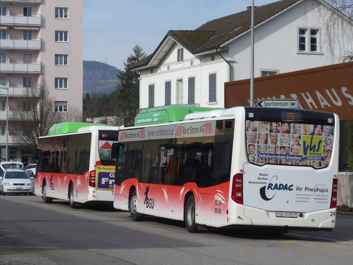 (178'794) - BGU Grenchen - Nr. 29/SO 21'951 - Mercedes am 4. Mrz 2017 beim Bahnhof Grenchen Sd