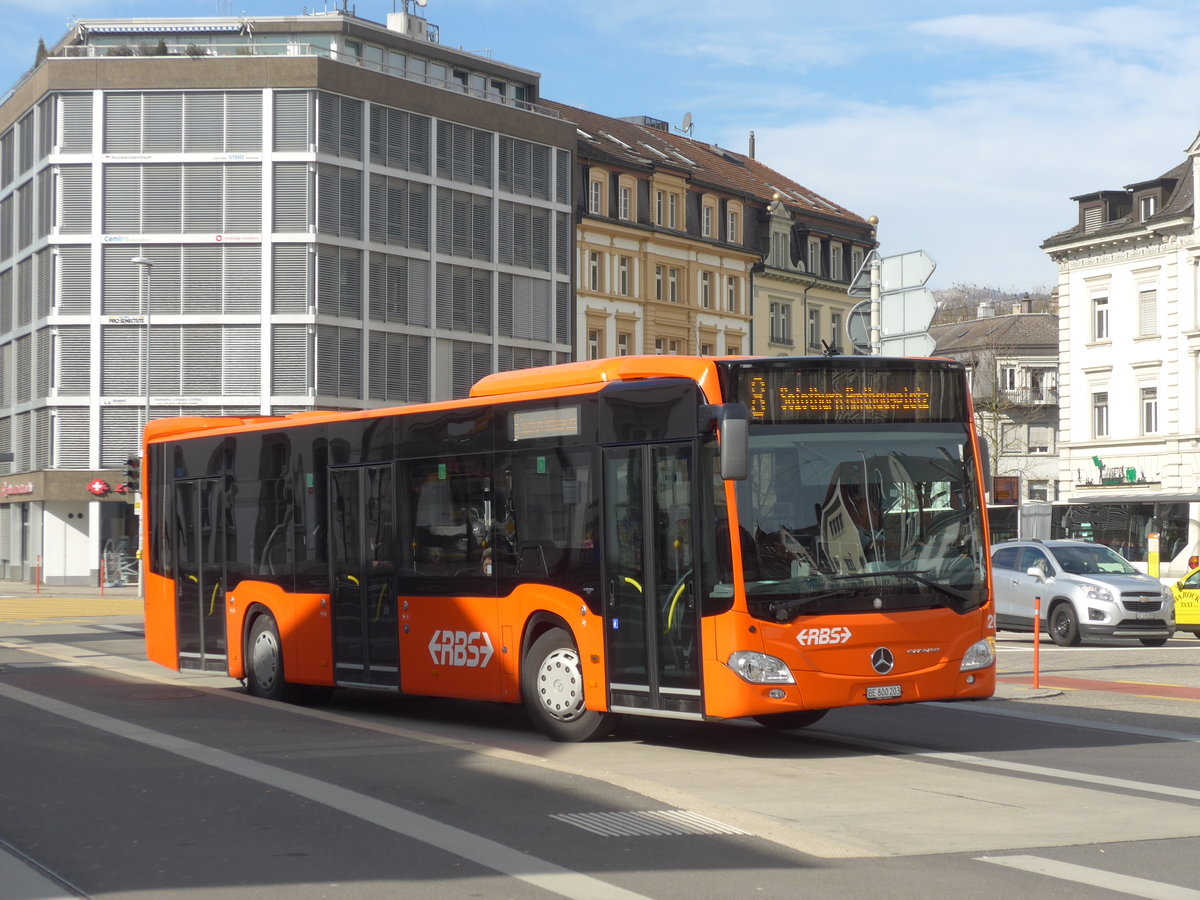 (178'819) - RBS Worblaufen - Nr. 203/BE 800'203 - Mercedes am 4. Mrz 2017 beim Hauptbahnhof Solothurn