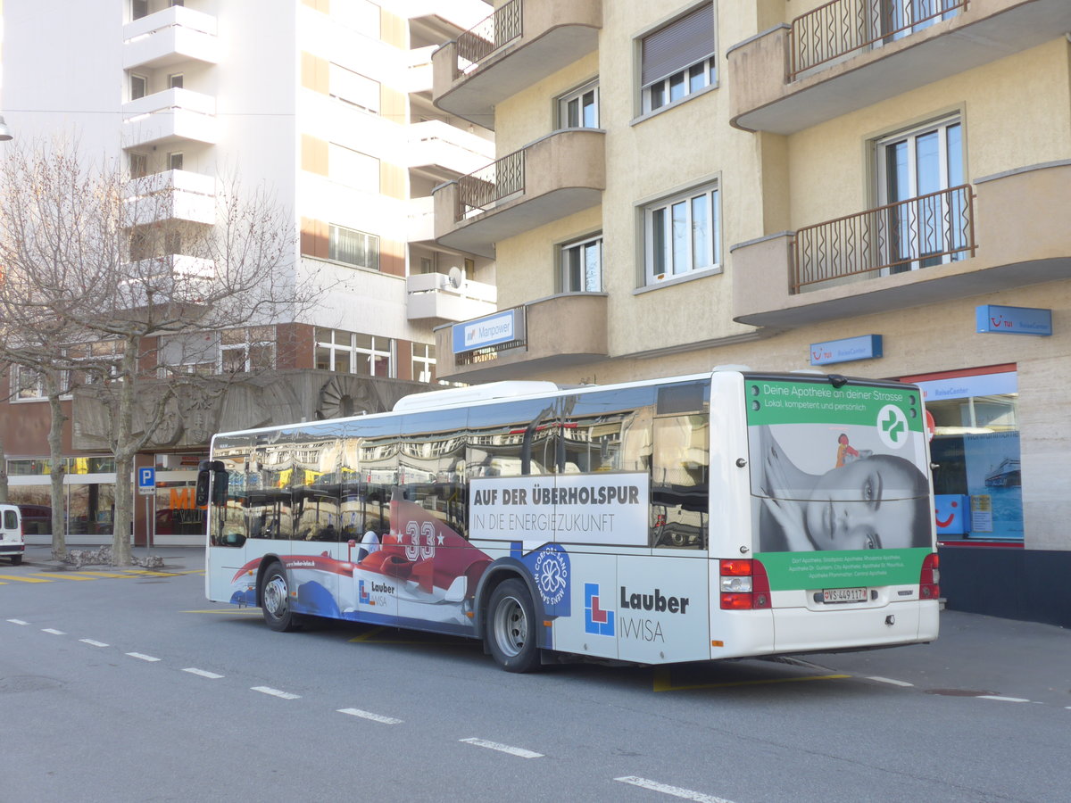 (178'978) - PostAuto Wallis - VS 449'117 - MAN am 12. Mrz 2017 beim Bahnhof Brig