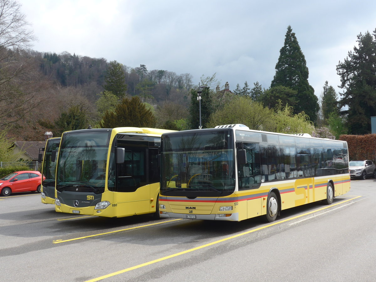 (179'365) - STI Thun - Nr. 123/BE 700'123 - MAN am 5. April 2017 bei der Schifflndte Thun