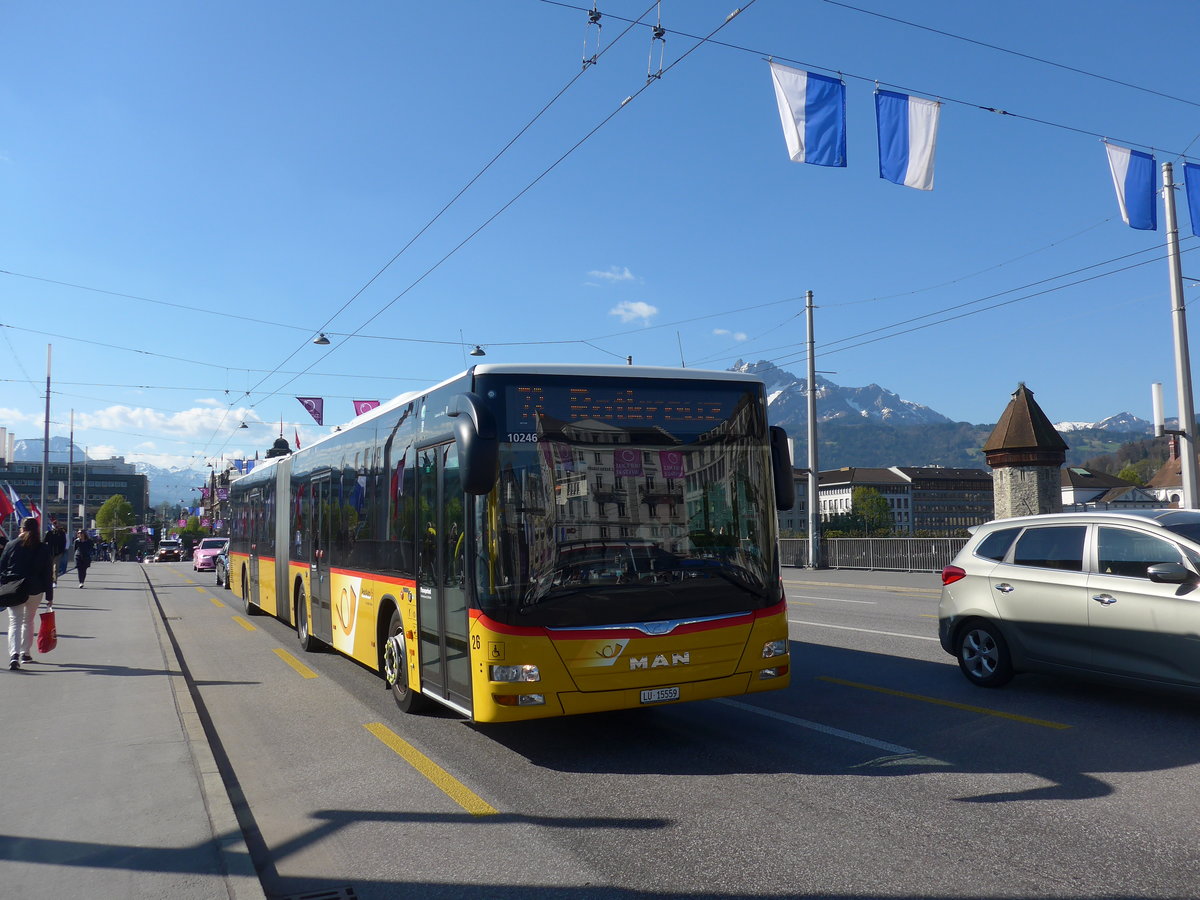 (179'431) - Bucheli, Kriens - Nr. 26/LU 15'559 - MAN am 10. April 2017 in Luzern, Bahnhofbrcke