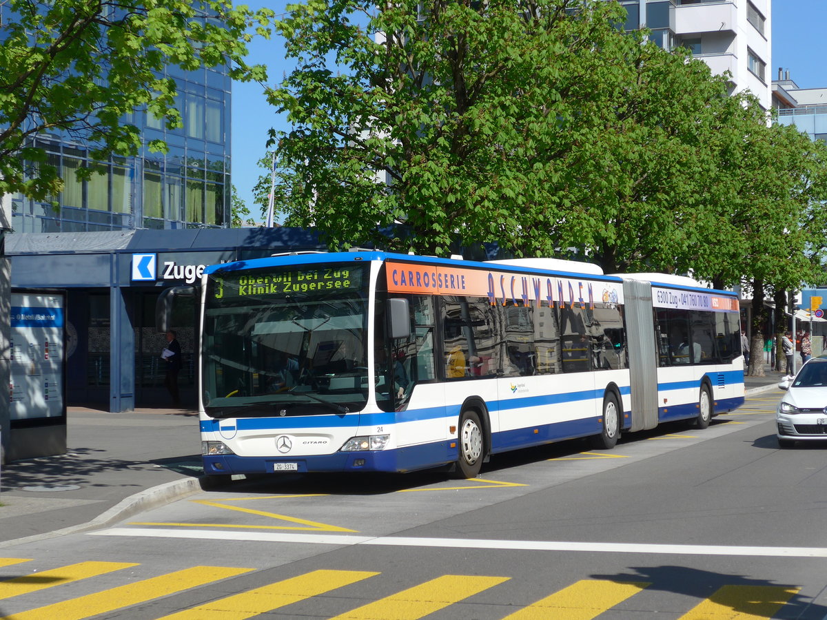 (179'483) - ZVB Zug - Nr. 24/ZG 3374 - Mercedes am 10. April 2017 in Zug, Metalli