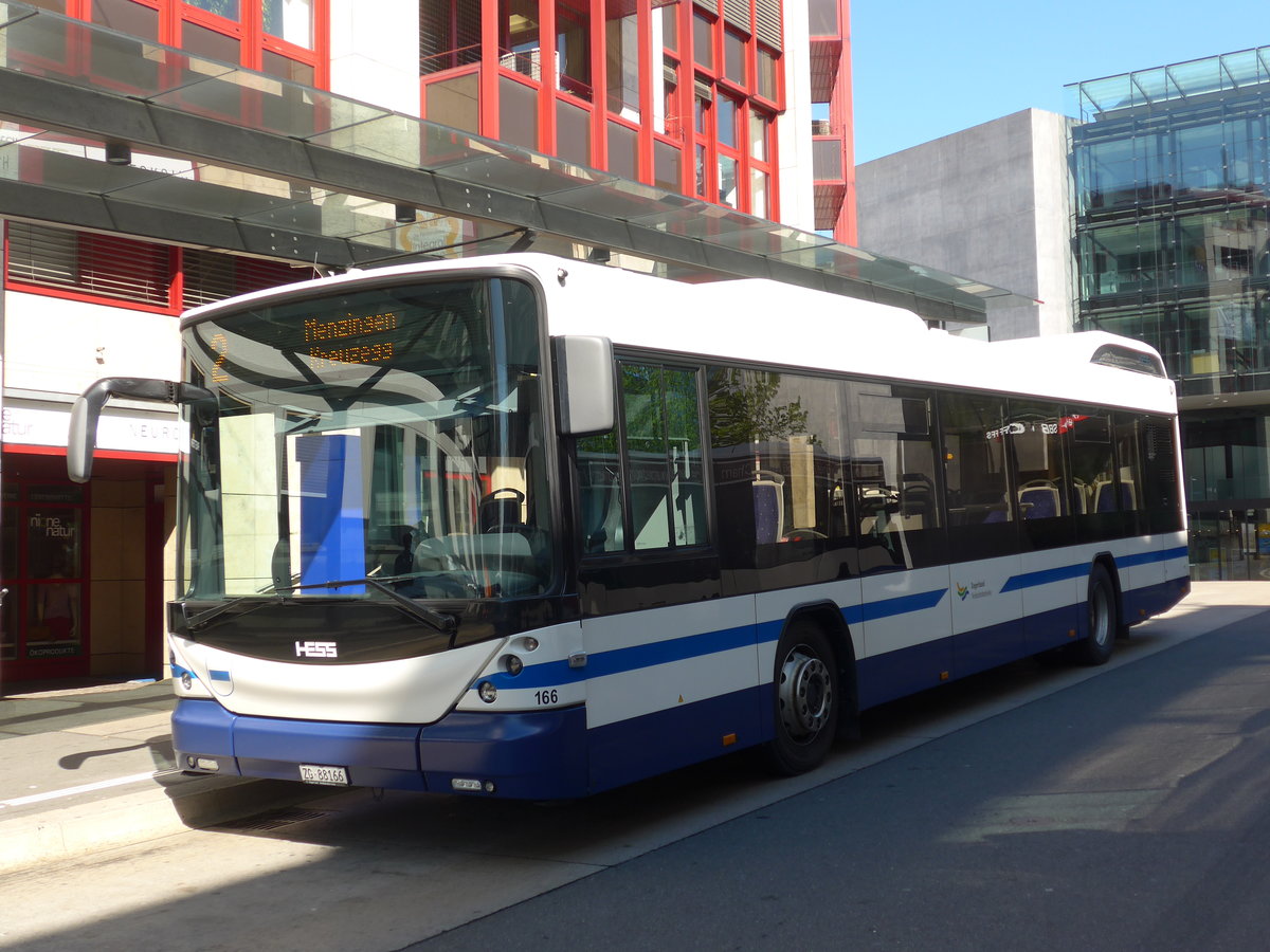 (179'488) - ZVB Zug - Nr. 166/ZG 88'166 - Hess am 10. April 2017 beim Bahnhof Zug