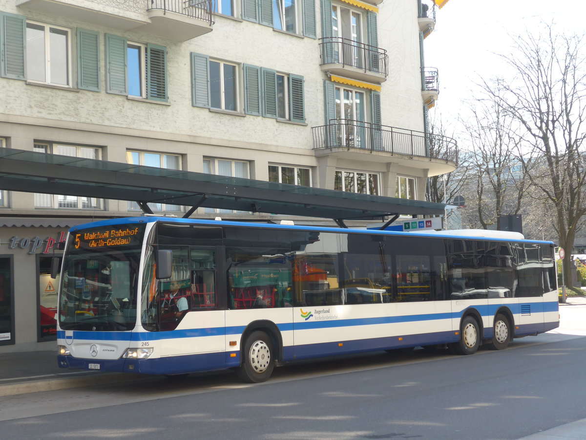 (179'491) - Auf der Maur, Steinen - Nr. 245/SZ 5873 - Mercedes am 10. April 2017 beim Bahnhof Zug