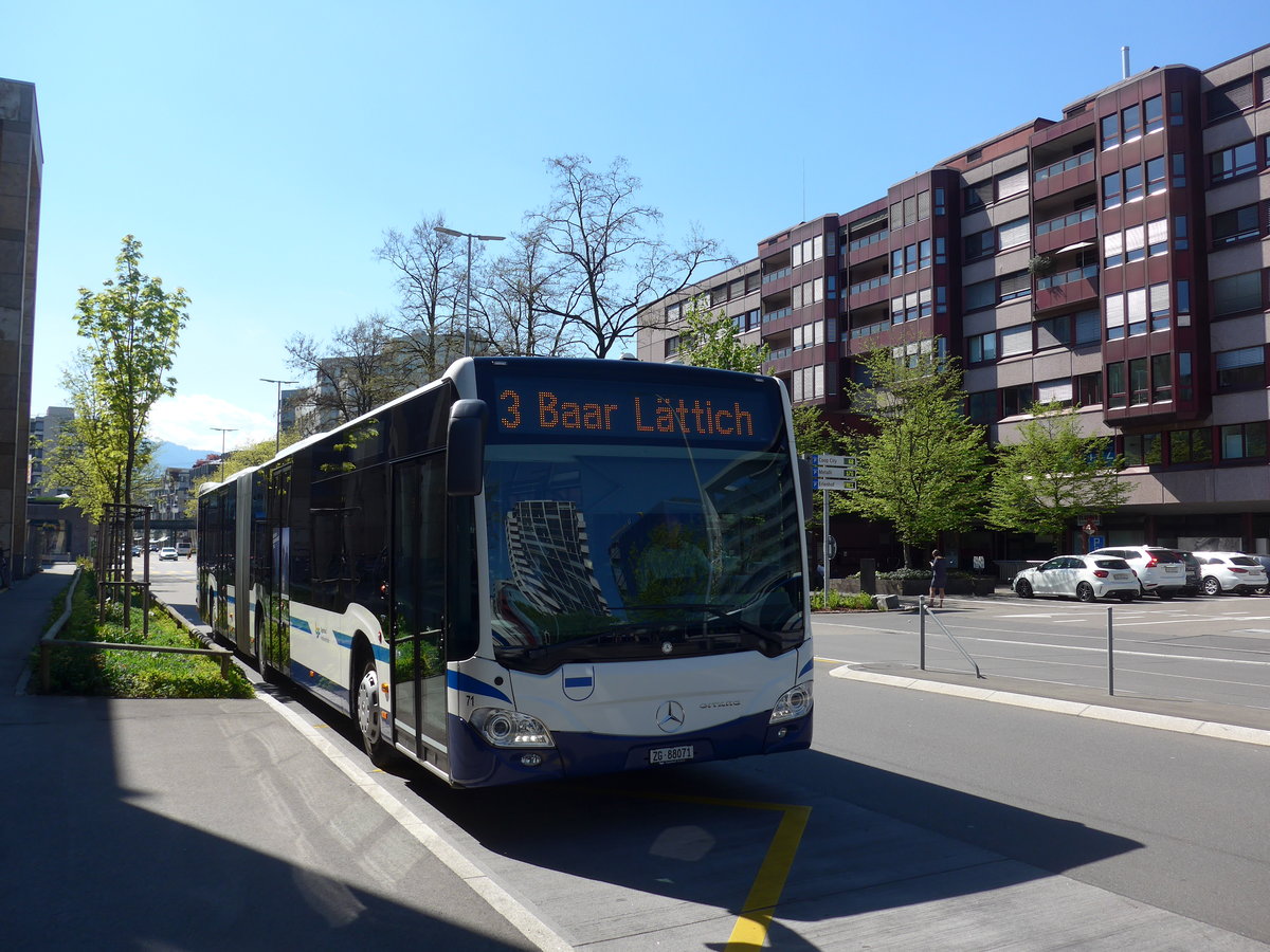 (179'505) - ZVB Zug - Nr. 71/ZG 88'071 - Mercedes am 10. April 2017 in Zug, Metalli