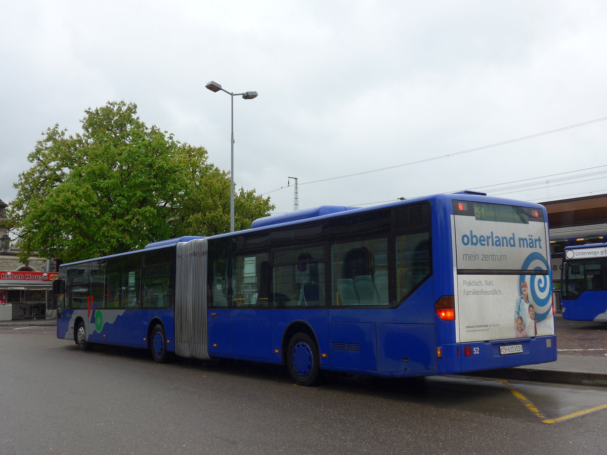 (179'622) - VZO Grningen - Nr. 52/ZH 632'452 - Mercedes am 16. April 2017 beim Bahnhof Wetzikon