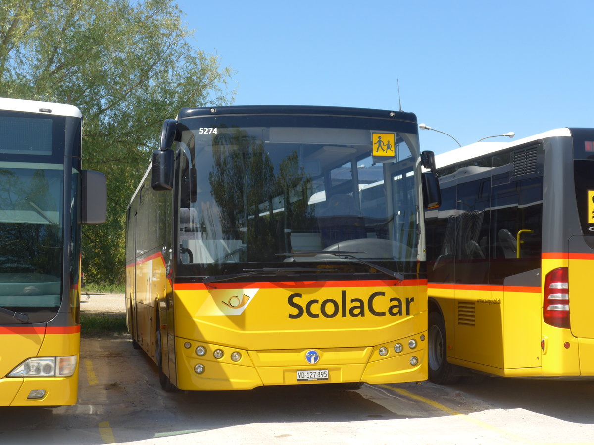 (179'866) - CarPostal Ouest - VD 127'895 - Temsa (ex ARCC Aubonne) am 29. April 2017 in Yverdon, Garage