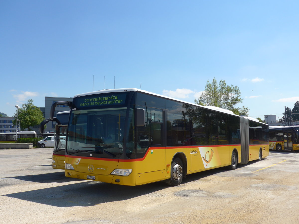 (179'869) - CarPostal Ouest - VD 386'069 - Mercedes am 29. April 2017 in Yverdon, Garage