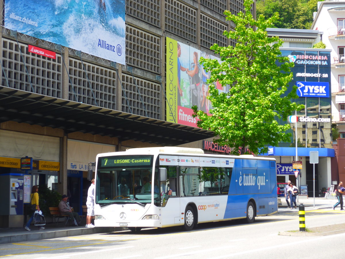 (180'094) - FART Locarno - Nr. 23/TI 310'723 - Mercedes am 13. Mai 2017 beim Bahnhof Locarno