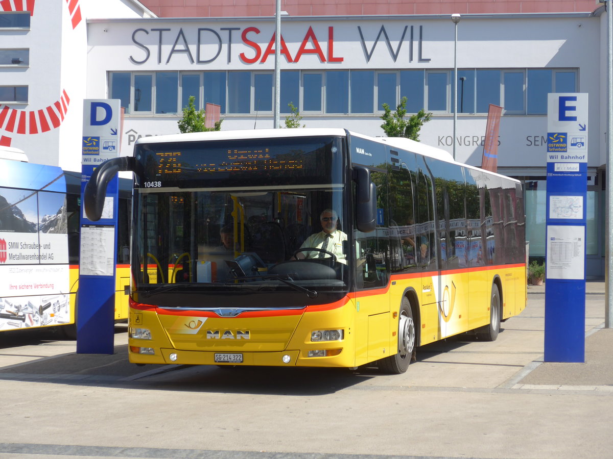 (180'171) - Postautobetriebe Unteres Toggenburg, Ltisburg - SG 214'322 - MAN am 21. Mai 2017 beim Bahnhof Wil