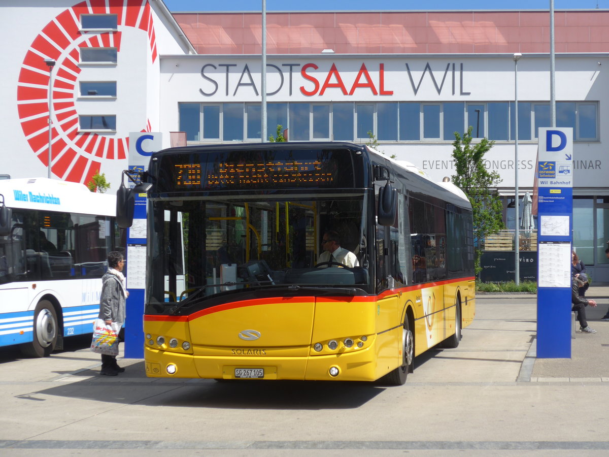 (180'195) - Schmidt, Oberbren - SG 267'105 - Solaris am 21. Mai 2017 beim Bahnhof Wil