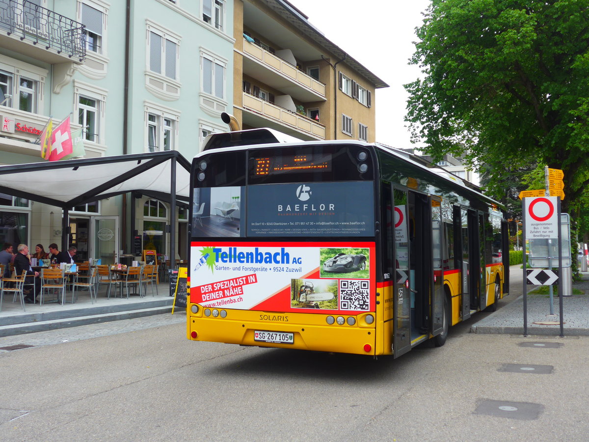 (180'214) - Schmidt, Oberbren - SG 267'105 - Solaris am 21. Mai 2017 beim Bahnhof Gossau