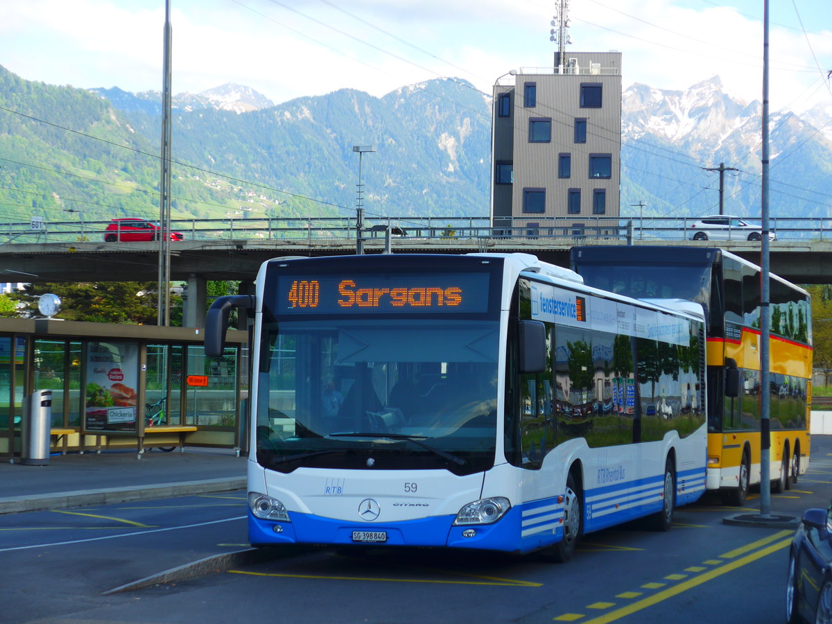 (180'268) - RTB Altsttten - Nr. 59/SG 398'840 - Mercedes am 21. Mai 2017 beim Bahnhof Buchs