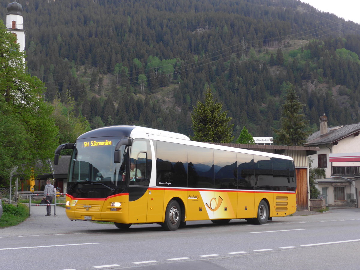 (180'464) - PostAuto Graubnden - GR 162'991 - MAN am 23. Mai 2017 in Andeer, Tgavugl