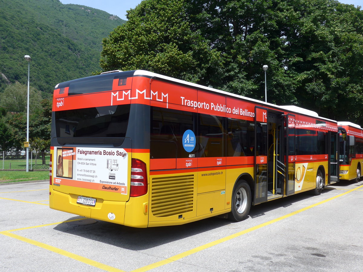 (180'557) - AutoPostale Ticino - TI 228'014 - Mercedes am 23. Mai 2017 in Bellinzona, Garage