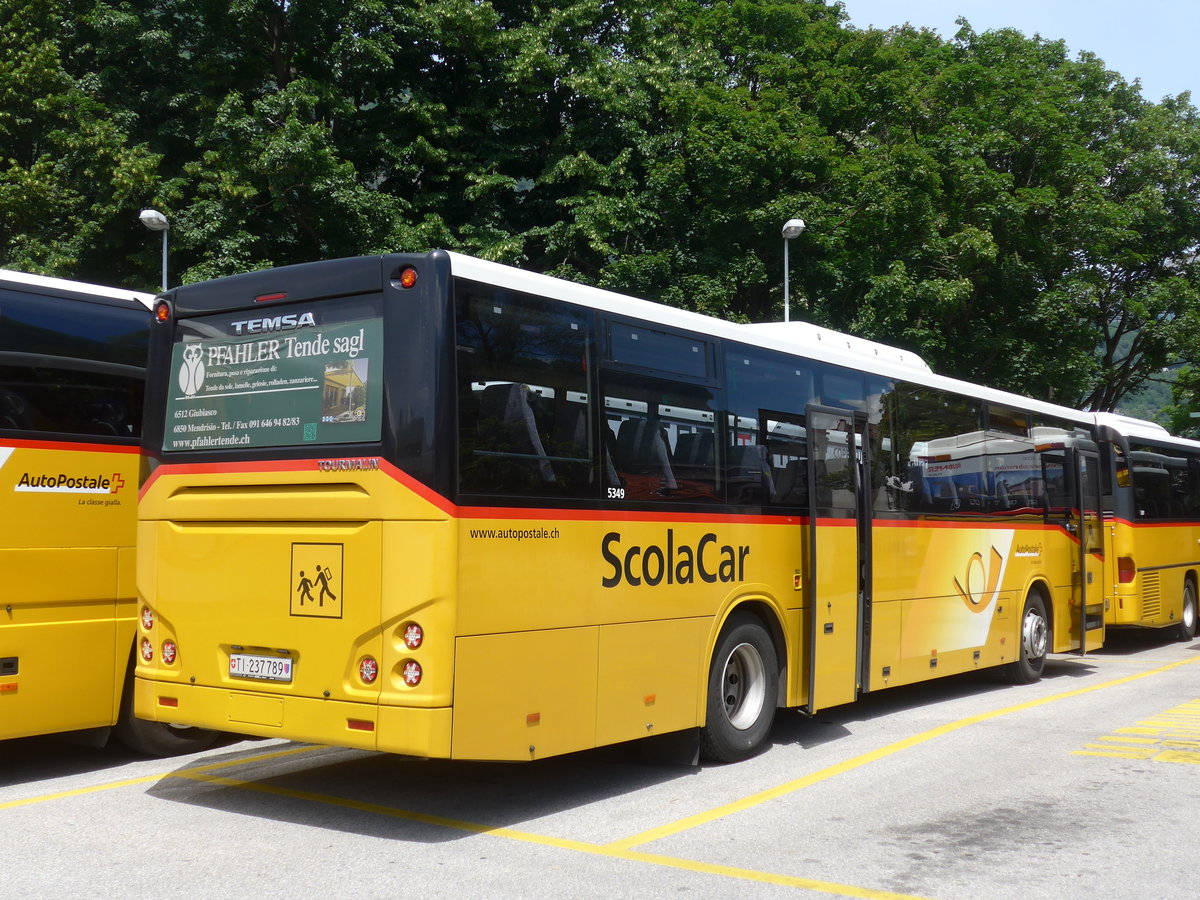 (180'559) - AutoPostale Ticino - TI 237'789 - Temsa am 23. Mai 2017 in Bellinzona, Garage