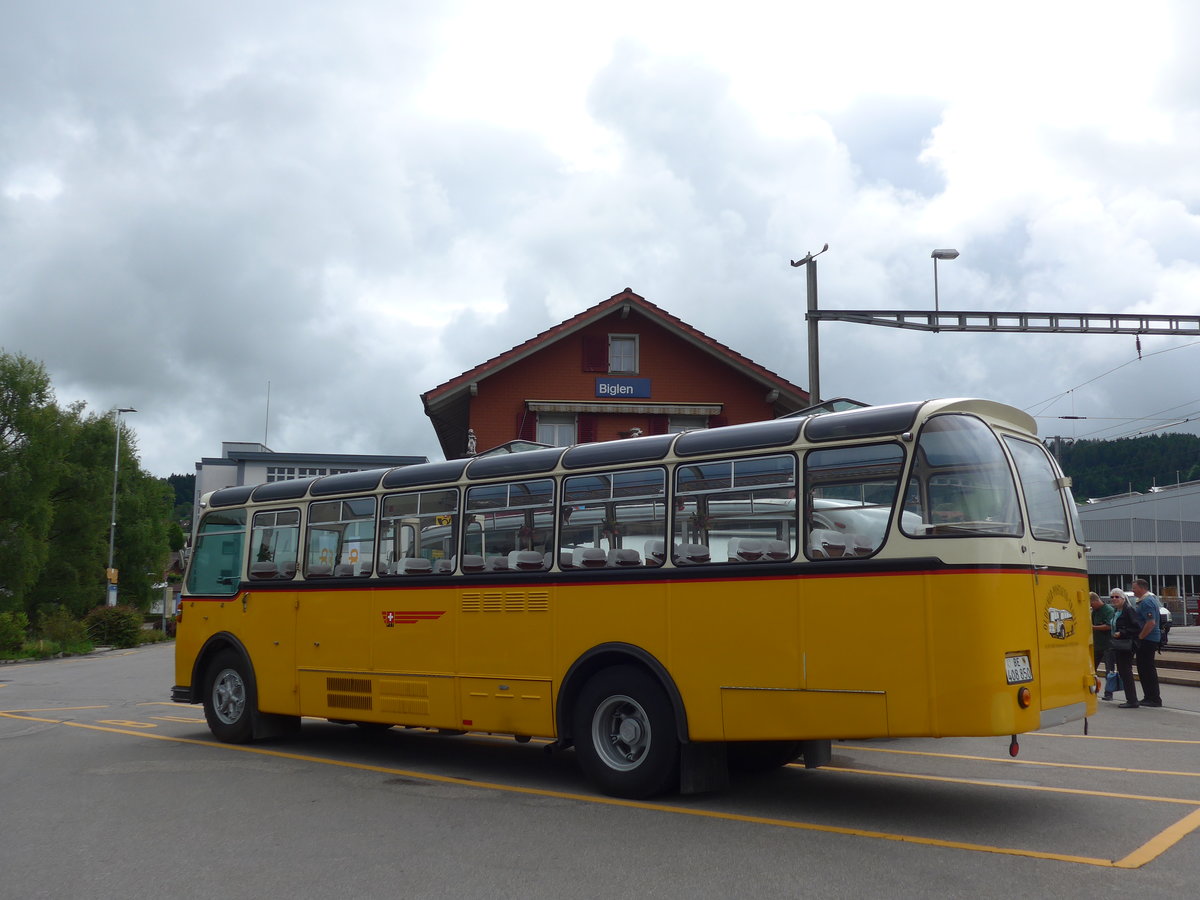 (180'910) - Ott, Ortschwaben - BE 408'850 - FBW/FHS (ex Nef, Hemberg; ex Mathis, Chur; ex P 24'163) am 4. Juni 2017 beim Bahnhof Biglen