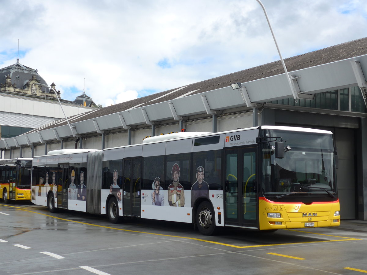 (180'929) - PostAuto Bern - Nr. 667/BE 615'372 - MAN am 4. Juni 2017 in Bern, Postautostation