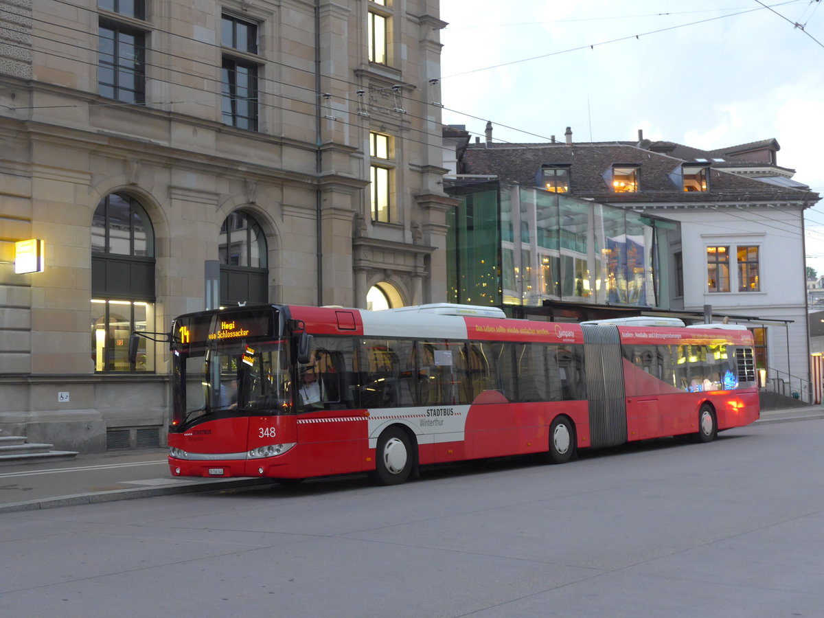 (181'140) - SW Winterthur - Nr. 348/ZH 766'348 - Solaris am 15. Juni 2017 beim Hauptbahnhof Winterthur