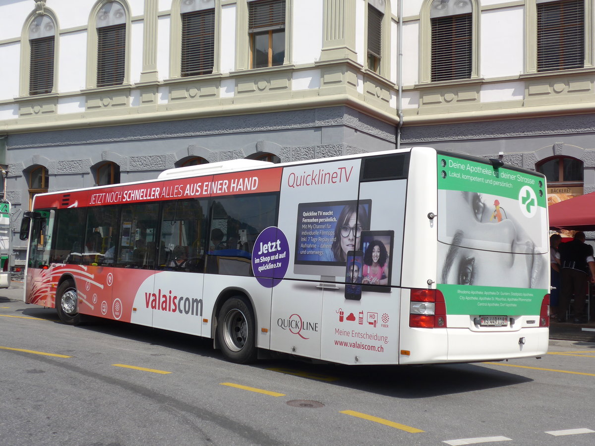 (181'331) - PostAuto Wallis - VS 449'118 - MAN am 24. Juni 2017 beim Bahnhof Brig