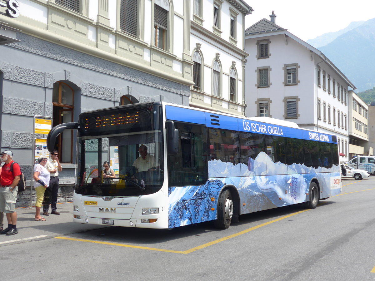 (181'353) - PostAuto Wallis - VS 449'116 - MAN am 24. Juni 2017 beim Bahnhof Brig