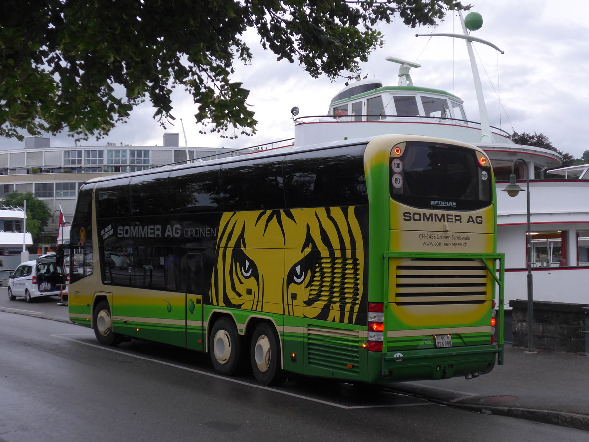 (181'601) - Sommer, Grnen - BE 226'999 - Neoplan am 28. Juni 2017 bei der Schifflndte Thun