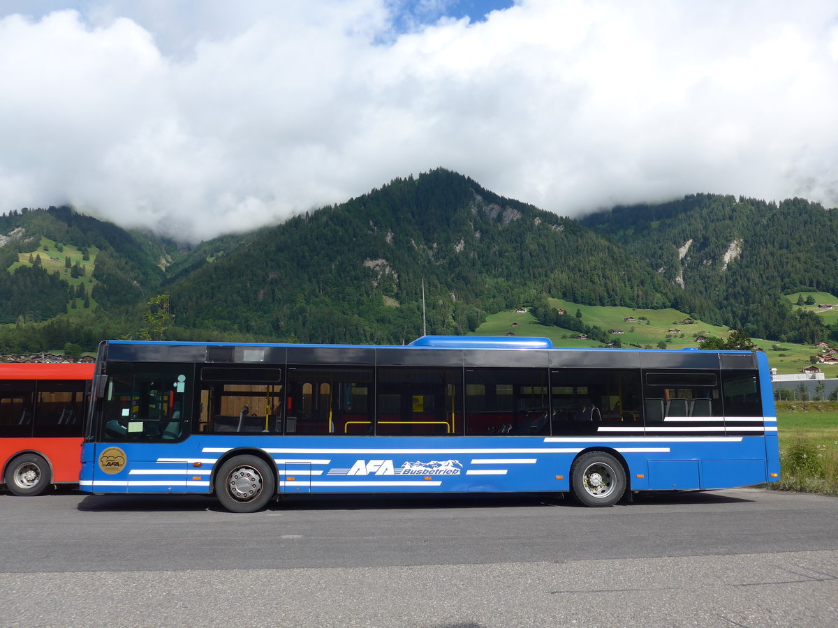 (181'630) - AFA Adelboden - Nr. 54 - Neoplan (ex VBZ Zrich Nr. 243) am 1. Juli 2017 in Frutigen, Garage