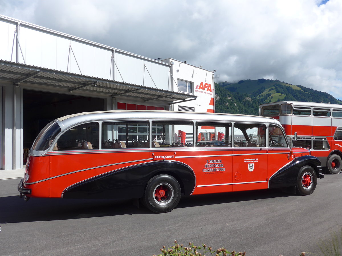 (181'648) - Meier, Grt - Nr. 12/ZH 27'216 - FBW/R&J (ex Wespe, Altsttten; ex AFA Adelboden Nr. 12) am 1. Juli 2017 in Frutigen, Garage AFA