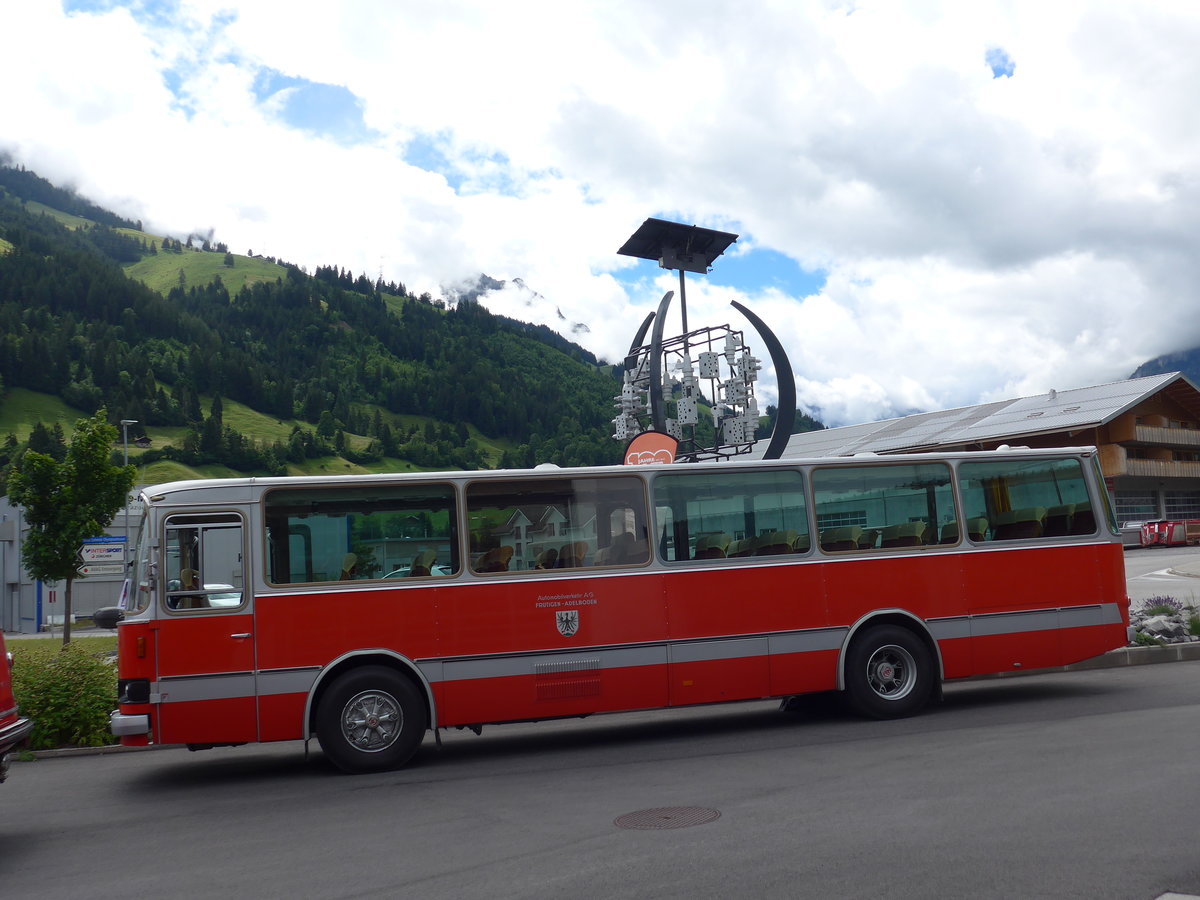 (181'678) - FBW-Club, Mnnedorf - ZH 123'180 - FBW/R&J (ex Tiemann, Oetwil Nr. 19; ex West, Brittnau; ex Wespe, Altsttten; ex AFA Adelboden Nr. 19) am 1. Juli 2017 in Frutigen, Garage AFA