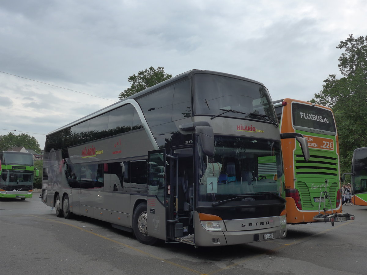 (181'914) - Hilrio, Schtz - LU 254'807 - Setra (ex Domo, Glattbrugg) am 10. Juli 2017 in Zrich, Sihlquai