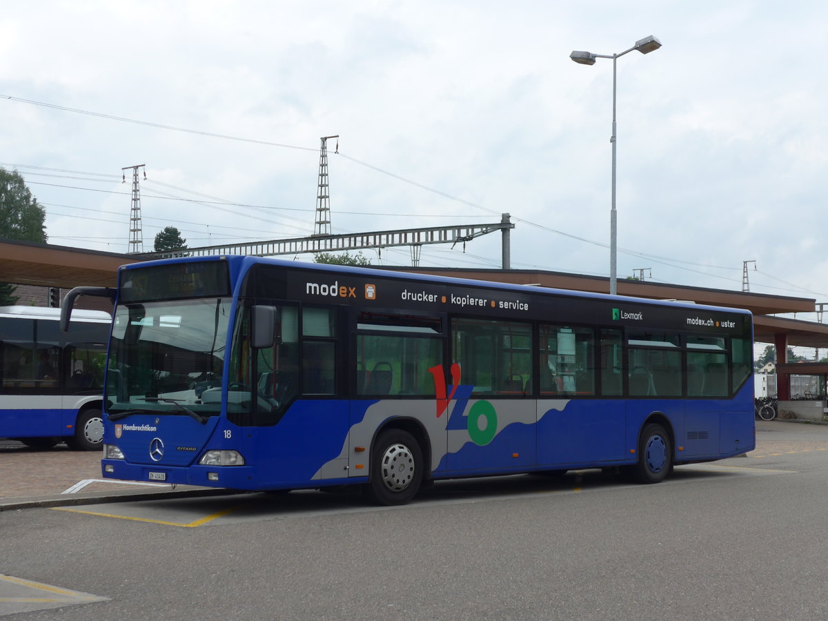 (181'947) - VZO Grningen - Nr. 18/ZH 41'418 - Mercedes am 10. Juli 2017 beim Bahnhof Wetzikon