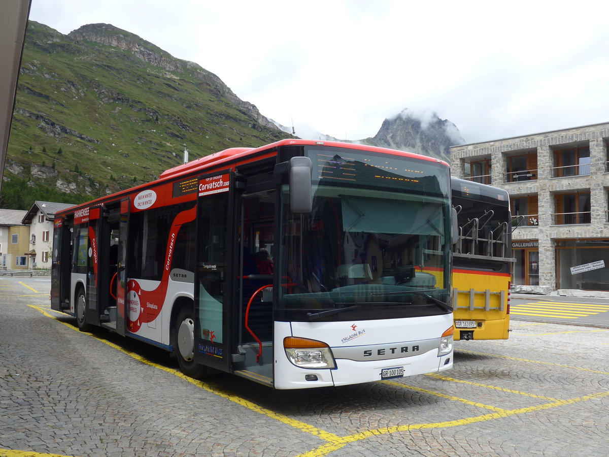 (182'287) - SBC Chur - Nr. 105/GR 100'105 - Setra am 24. Juli 2017 in Maloja, Post