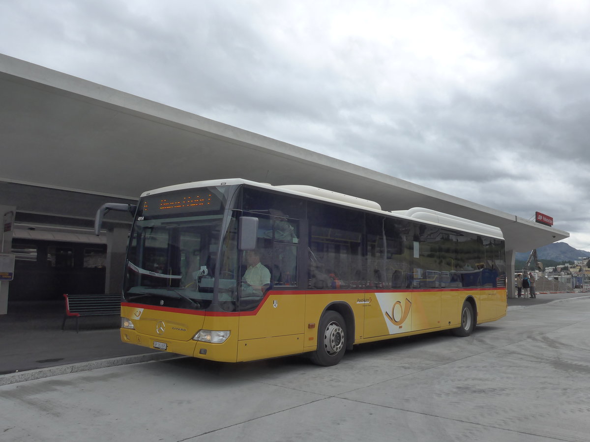 (182'293) - PostAuto Graubnden - GR 163'695 - Mercedes am 24. Juli 2017 beim Bahnhof St. Moritz