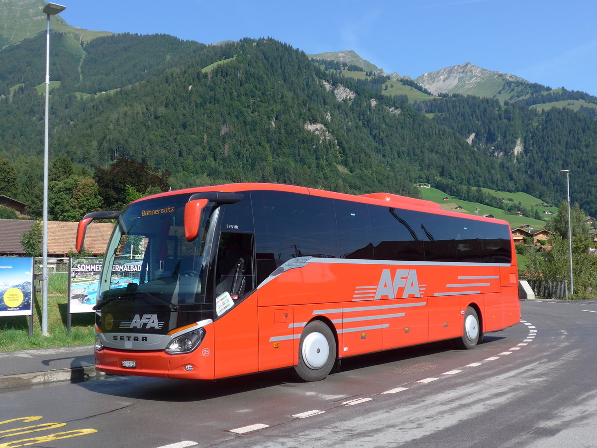 (182'448) - AFA Adelboden - Nr. 25/BE 26'706 - Setra am 31. Juli 2017 beim Bahnhof Frutigen