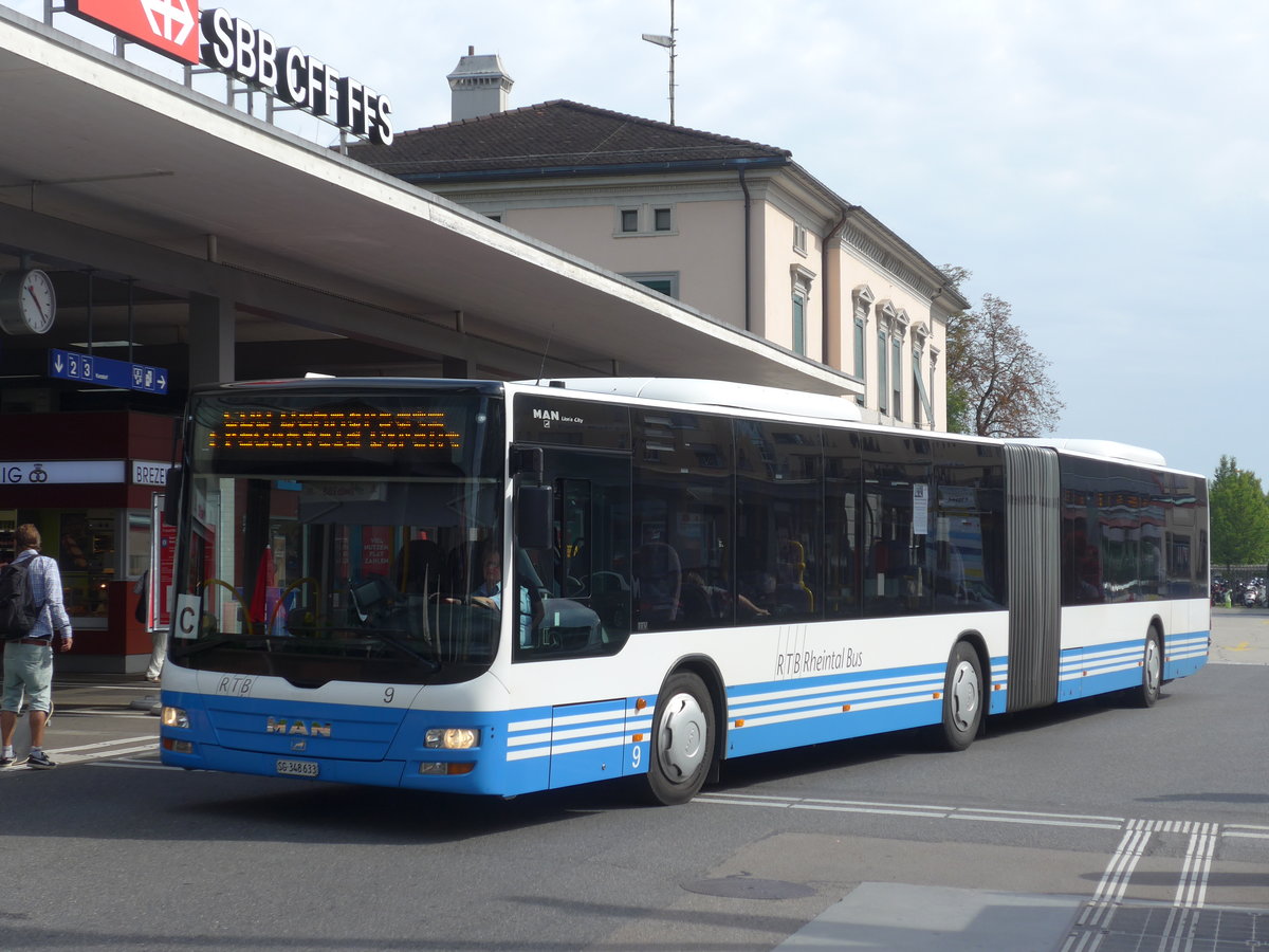 (182'551) - RTB Altsttten - Nr. 9/SG 348'633 - MAN am 3. August 2017 beim Bahnhof Frauenfeld