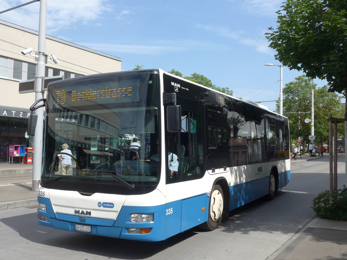 (182'669) - VBZ Zrich - Nr. 335/ZH 525'335 - MAN/Gppel am 3. August 2017 in Zrich, Schwamendingerplatz