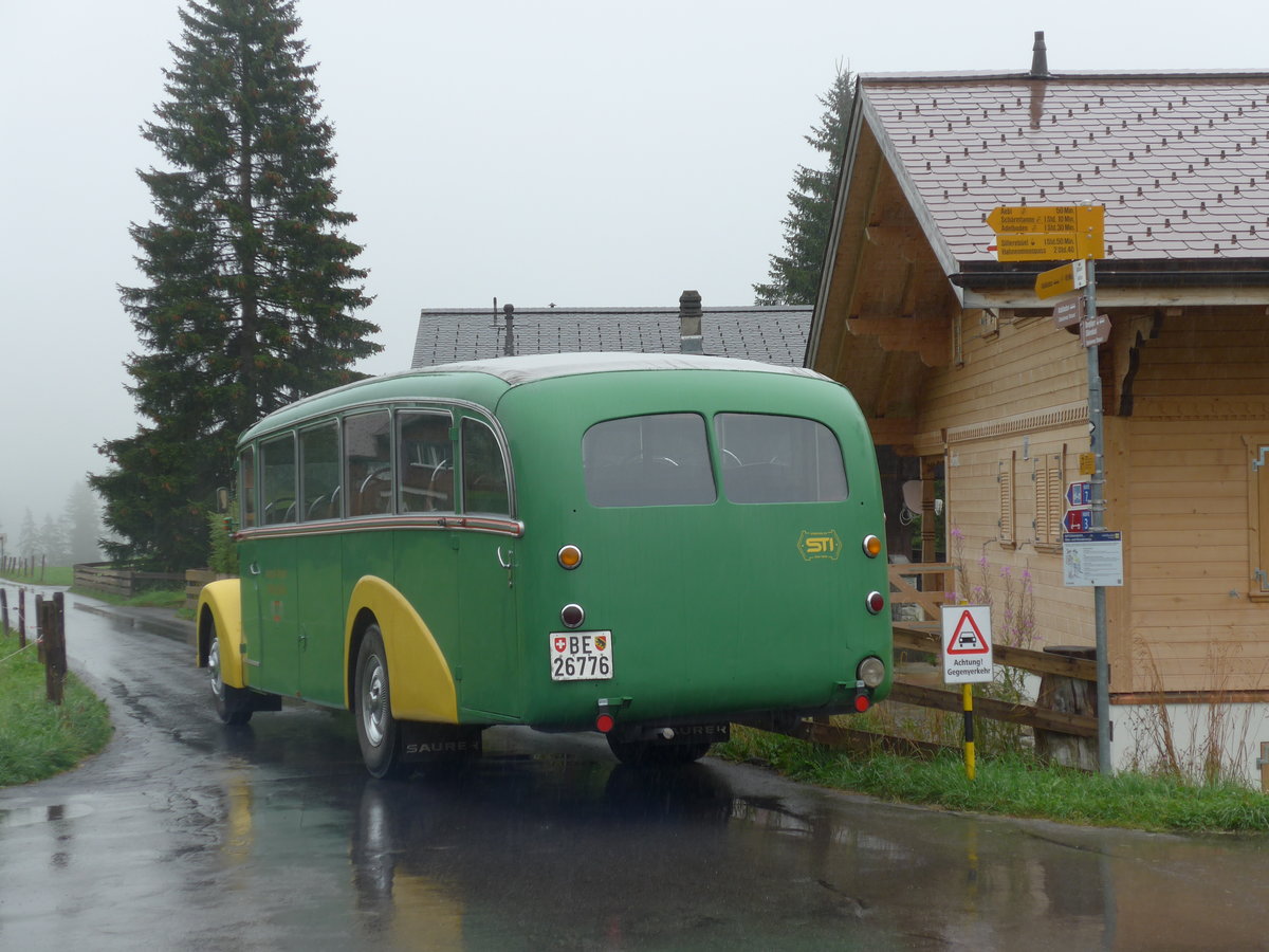 (182'820) - STI Thun - Nr. 15/BE 26'776 - Saurer/Gangloff (ex AvH Heimenschwand Nr. 5) am 6. August 2017 in Adelboden, Gilbach