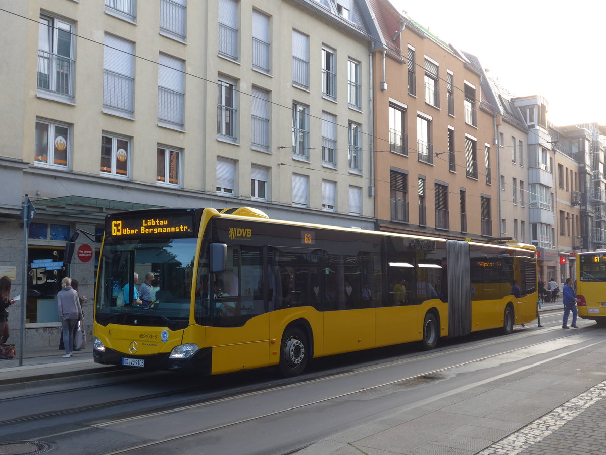 (183'127) - DVB Dresden - Nr. 459'103/DD-VB 9103 - Mercedes am 9. August 2017 in Dresden, Schillerplatz