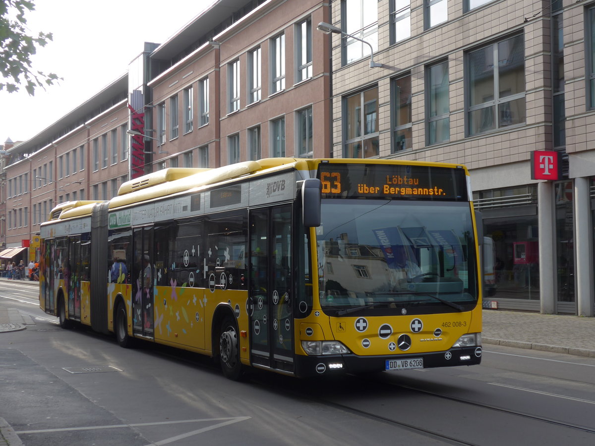 (183'160) - DVB Dresden - Nr. 462'008/DD-VB 6208 - Mercedes am 9. August 2017 in Dresden, Schillerplatz