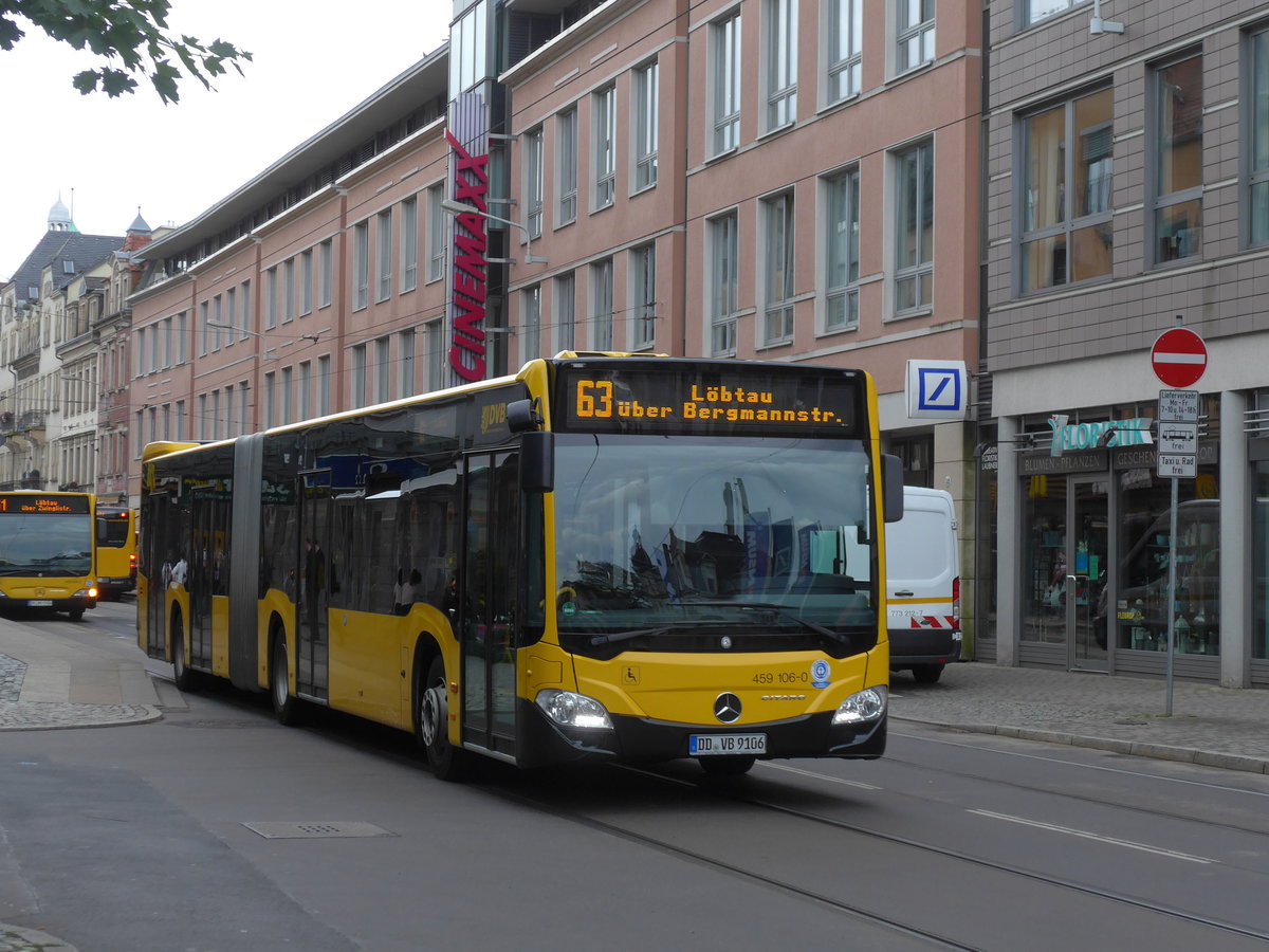 (183'166) - DVB Dresden - Nr. 459'106/DD-VB 9106 - Mercedes am 9. August 2017 in Dresden, Schillerplatz